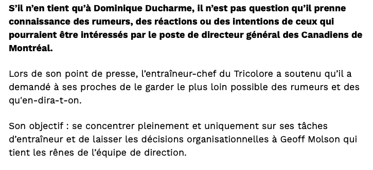 AYOYE...Dominique Ducharme demande à ses proches...