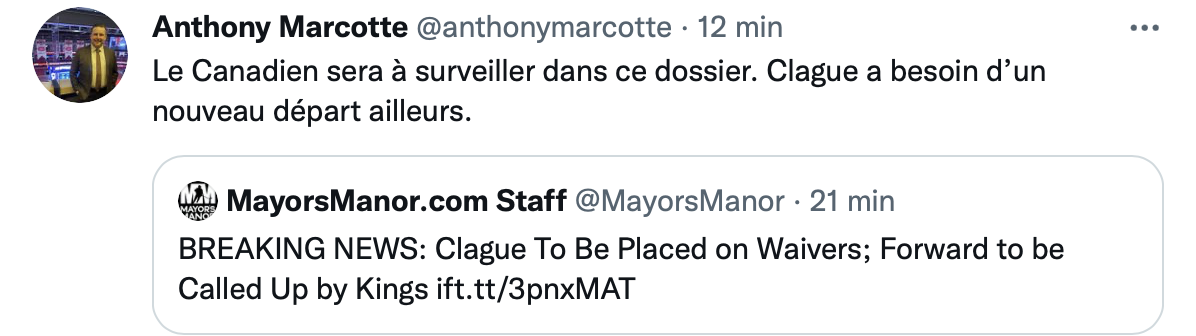 Ça serait un bon premier MOVE pour Gorton...