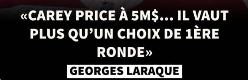 Carey Price...moitié de son salaire...pour Philip Broberg et...