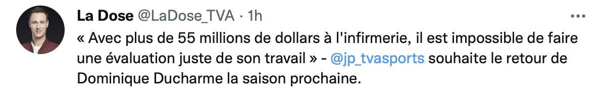 HAHA...Ducharme a droit à une autre chance...