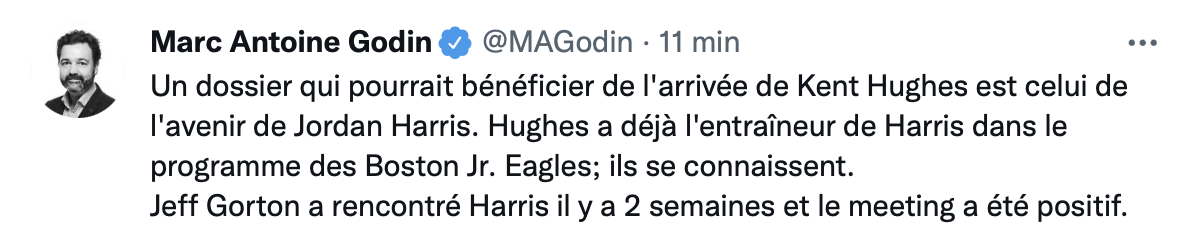 Jordan Harris n'a rien voulu promettre, MAIS...