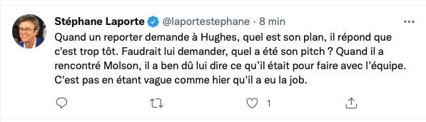 La première CRITIQUE envers Kent Hughes...Stéphane Laporte...