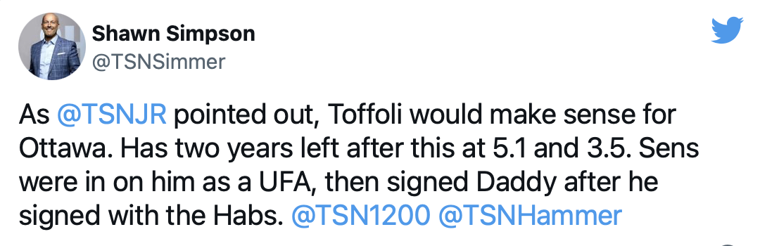 Tyler Toffoli à Ottawa ?