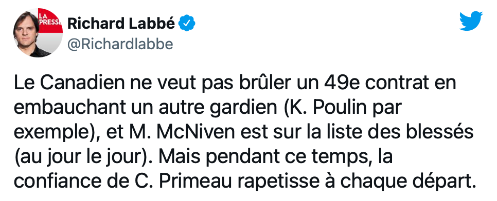 Cayden Primeau continue d'être humilié, pour signer Jordan Harris...