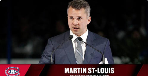 Le terme de COACH INTÉRIM associé au nom de Martin St-Louis..