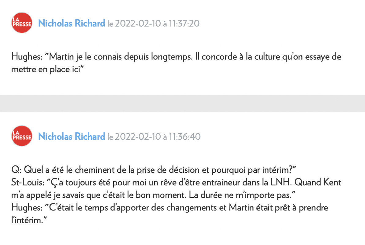 Martin St-Louis PÈTE la CONFIANCE...