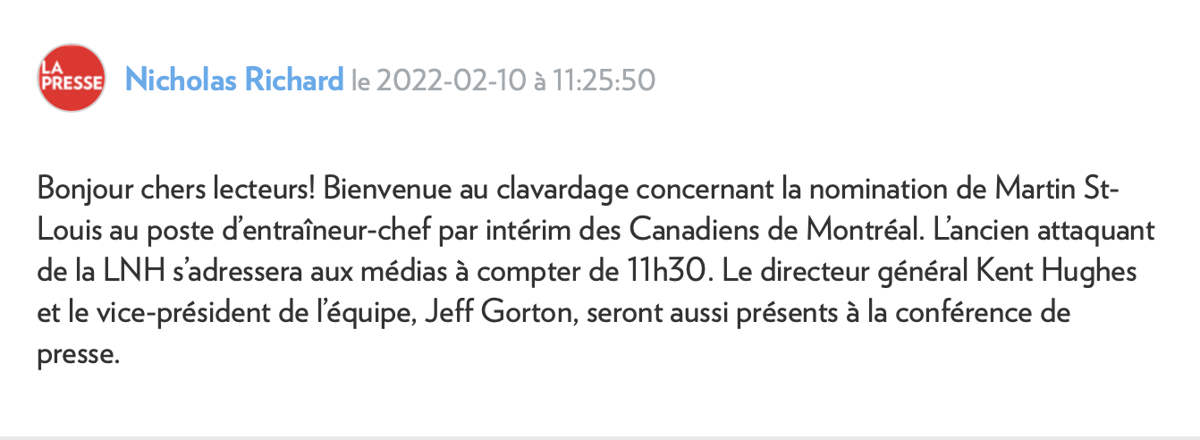 Martin St-Louis PÈTE la CONFIANCE...