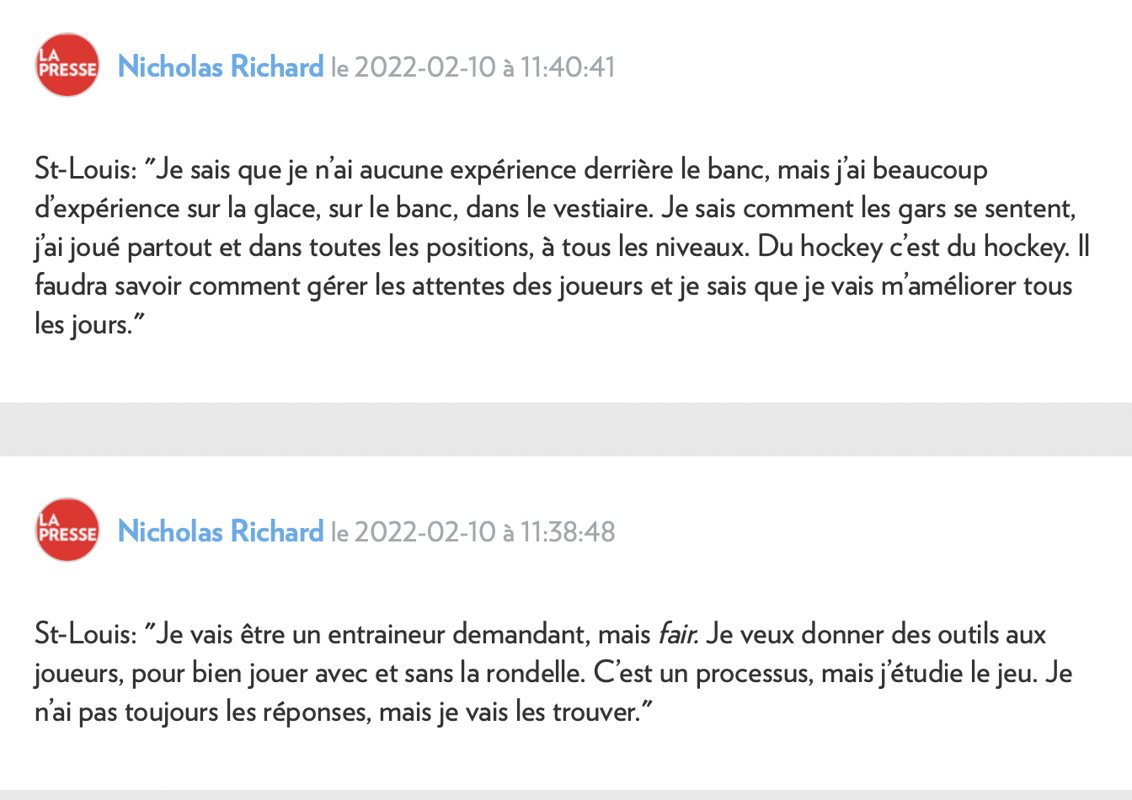 Martin St-Louis PÈTE la CONFIANCE...