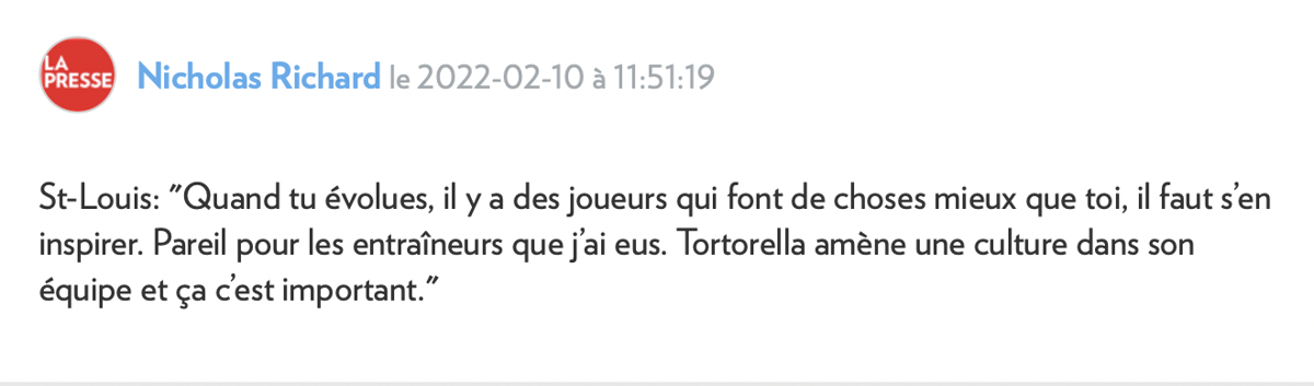 Martin St-Louis PÈTE la CONFIANCE...