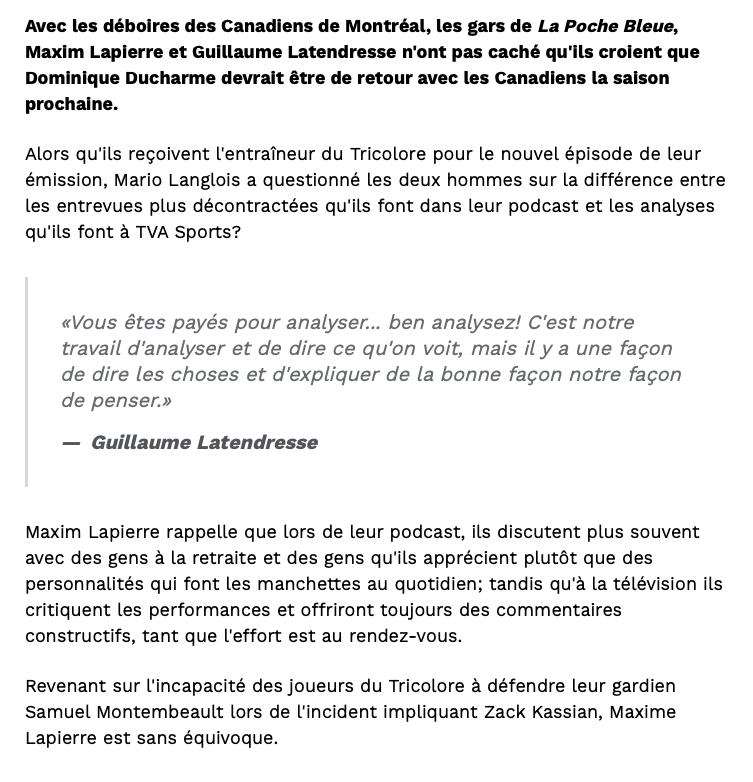 Maxim Lapierre et Guillaume Latendresse se défendent..