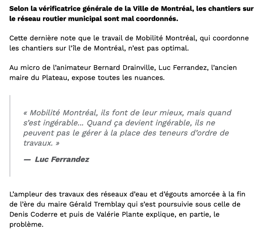 Les CHANTIERS de CONSTRUCTION à Montréal...Kent Hughes doit CAPOTER...