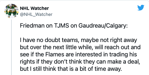 Les droits de Johnny Gaudreau ÉCHANGÉS?