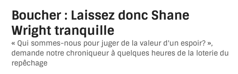 Philippe Boucher REJETTE les HATERS de Shane Wright...