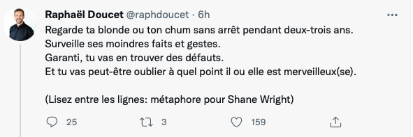 Quand t'es rendu à comparer Shane Wright à ta blonde...