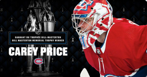 Carey Price GAGNE le BILL-MASTERTON!!!!!