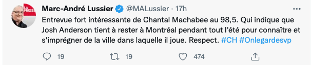 Chantal Machabée REJETTE les rumeurs autour de Josh Anderson...