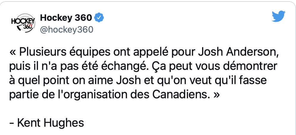 Kent Hughes annonce un OURAGAN à Montréal..AYOYE!!!