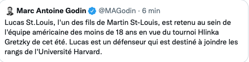 Le fils de Martin St-Louis en FEU!!!!