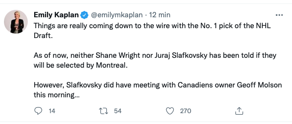 C'est Geoff Molson que Juraj Slafkovsky a rencontré ce matin...