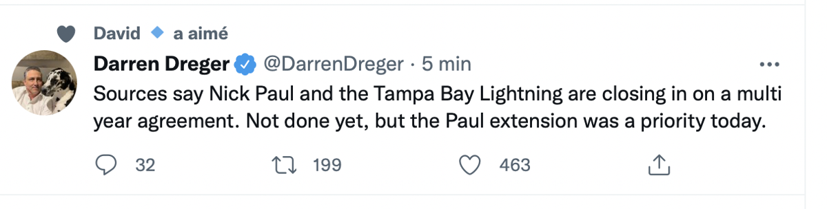 Énorme NOUVELLE à Tampa Bay!!!!