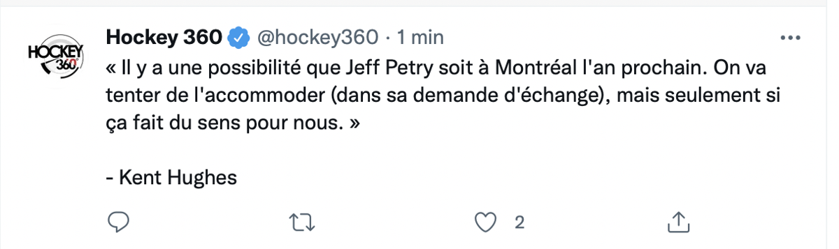 La femme de Jeff Petry BRAILLE en ce moment...