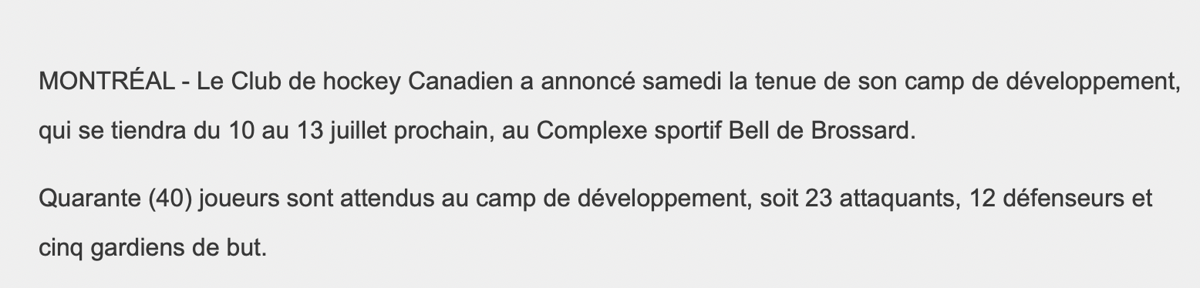 Montréal bien EXCITÉ pour le camp de développement....