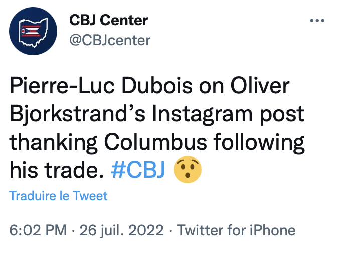 Pierre-Luc Dubois fait son BAVEUX sur INSTAGRAM...