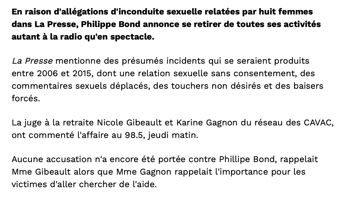 SCANDALE d'INCONDUITE de Philippe Bond vs HOCKEY CANADA...