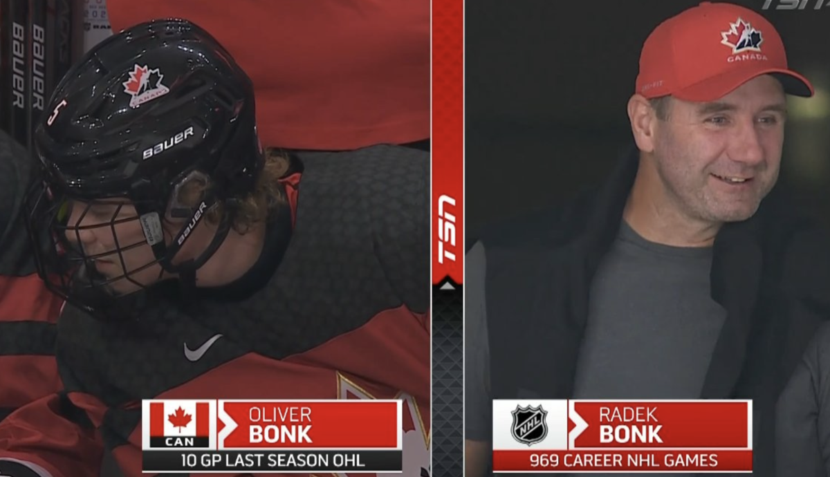 AYOYE...Le fils de Radek Bonk joue pour le CANADA