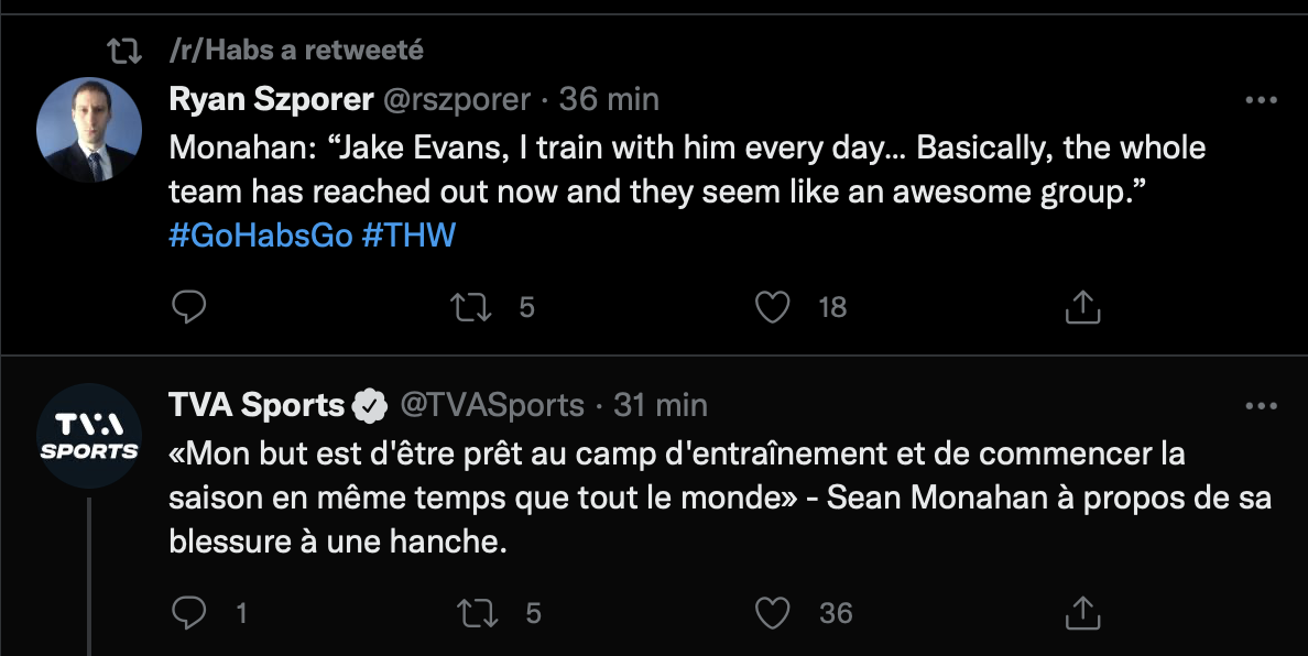 Le journaliste de RDS est tout EXCITÉ...par les paroles de Sean Monahan...