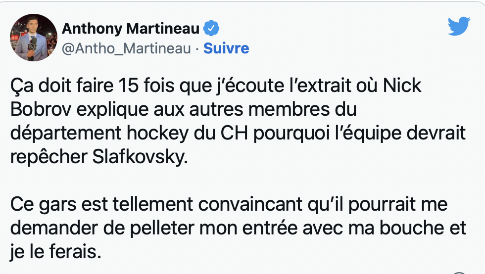 Le journaliste de TVA Sports veut déneiger son entrée...avec sa bouche...