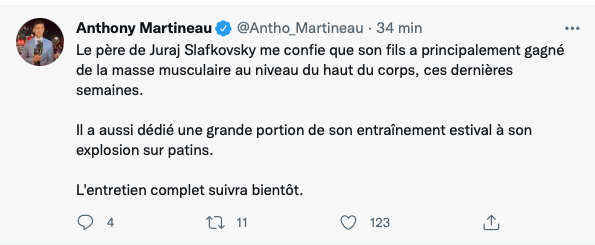 Selon le père de Juraj Slafkovsky....