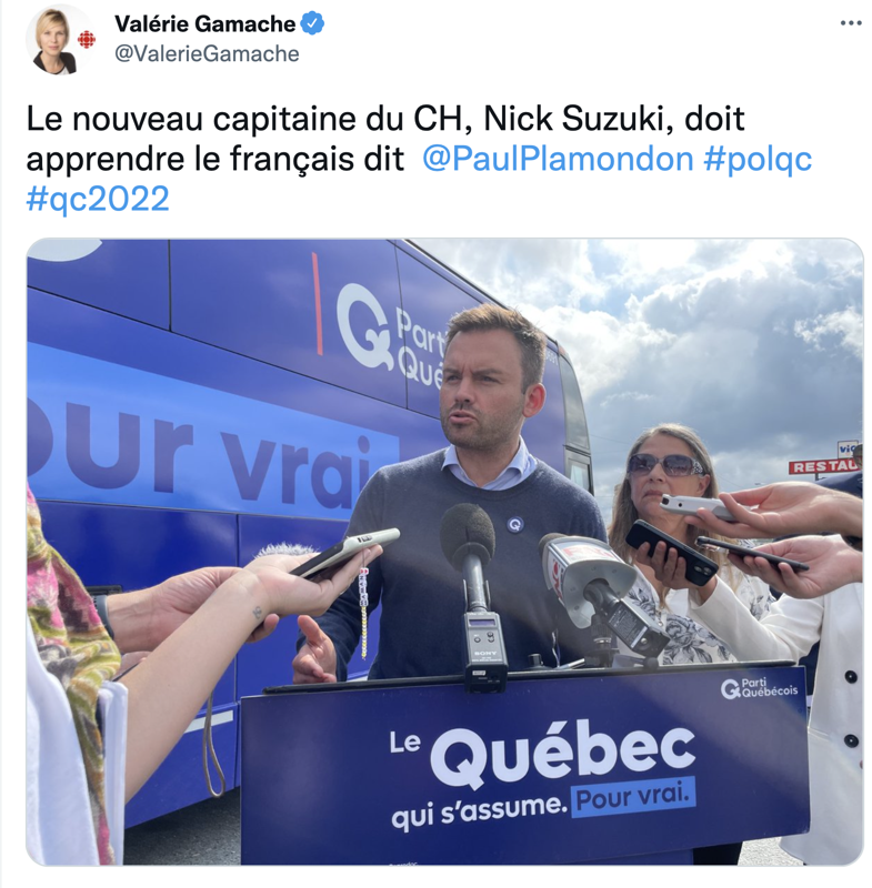 Le Chef du PARTI QUÉBÉCOIS ne comprend pas l'ANGLAIS