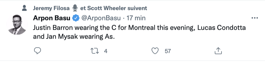 JUSTIN BARRON... CAPITAINE du Canadiens de Montréal