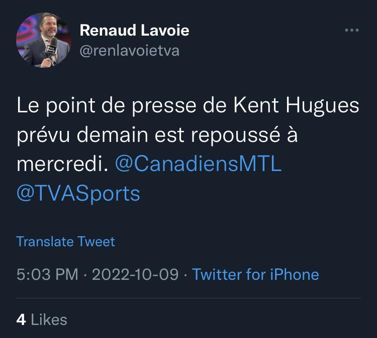 AYOYE ... Kent Hughes sur le POINT de TRANSIGER