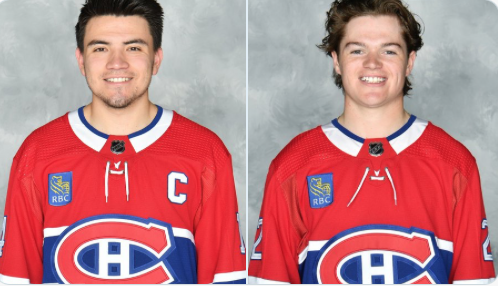 HAHA!! Cole Caufield et Nick Suzuki boivent lors du souper d'équipe...