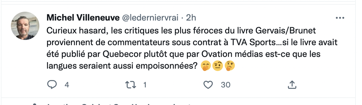 HONTE à TVA Sports..Les seuls qui sont sur le dos de Pierre Gervais et son livre..