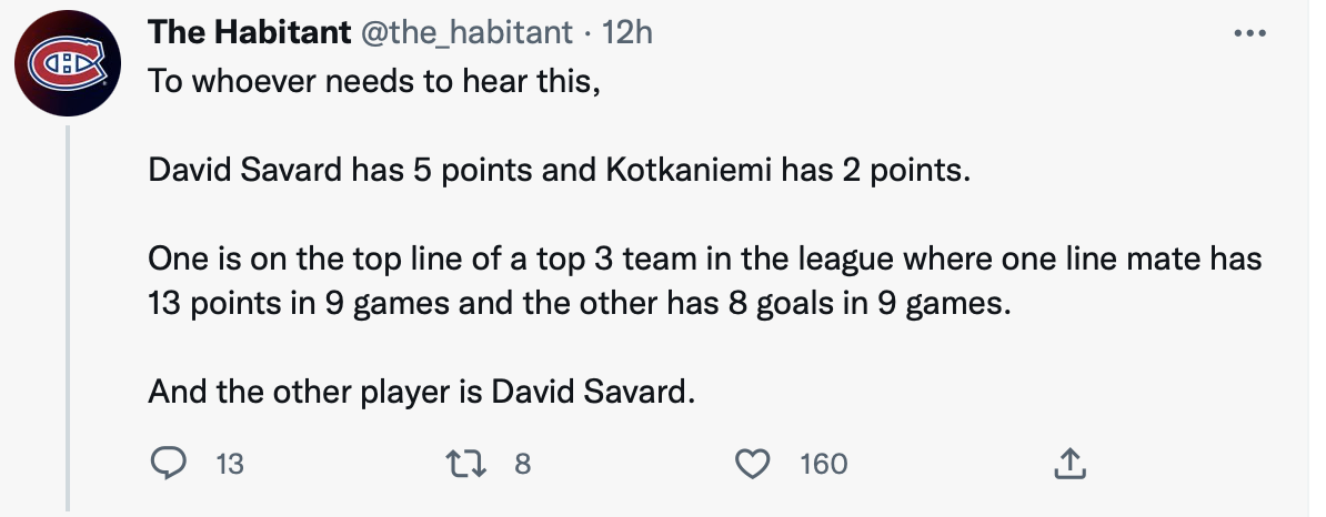 Jesperi Kotkaniemi HUMILIÉ par David Savard!!!!!