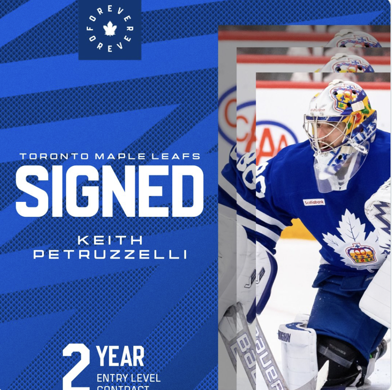 OUCH!! Les Maple Leafs signent leur gardien de la ligue américaine Keith Petruzzelli...