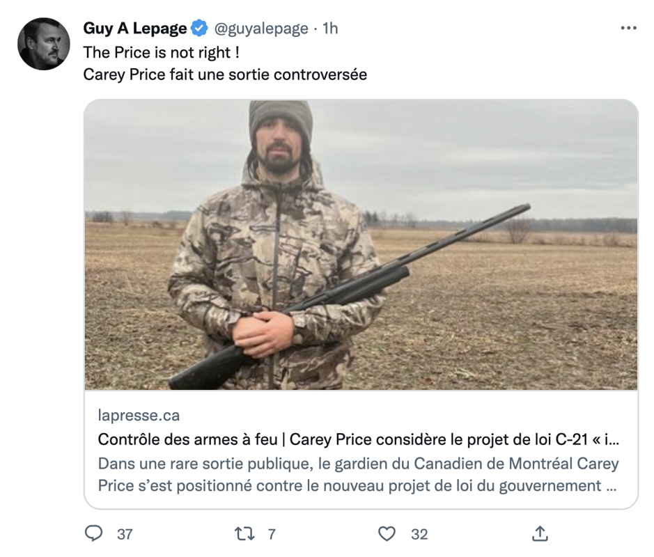 AYOYE ... Guy A. Lepage va devoir RAMASSER Carey Price à TLMEP