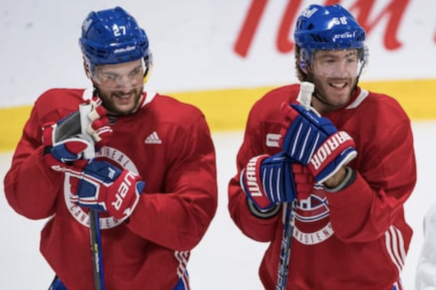 HAHA !!! Drouin et Hoffman devraient jouer avec leur CHANDAIL NON-CONTACT