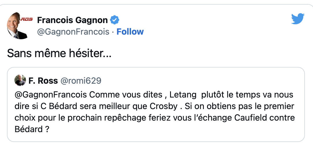 François Gagnon veut échanger Cole Caufield...