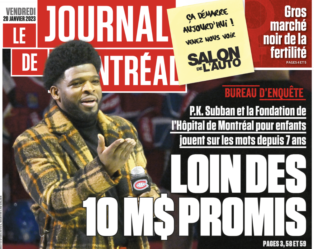 Le Journal de Montréal est vraiment DÉGEULASSE...PK Subban traité en CRIMINEL...