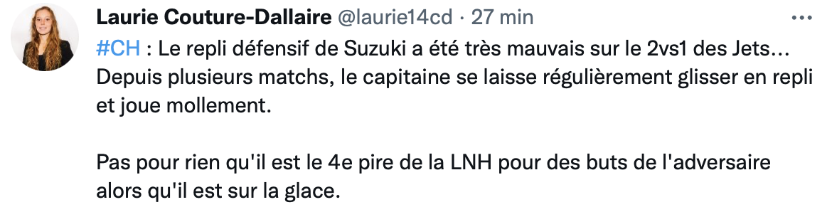 Nick Suzuki traité de NONCHALANT...