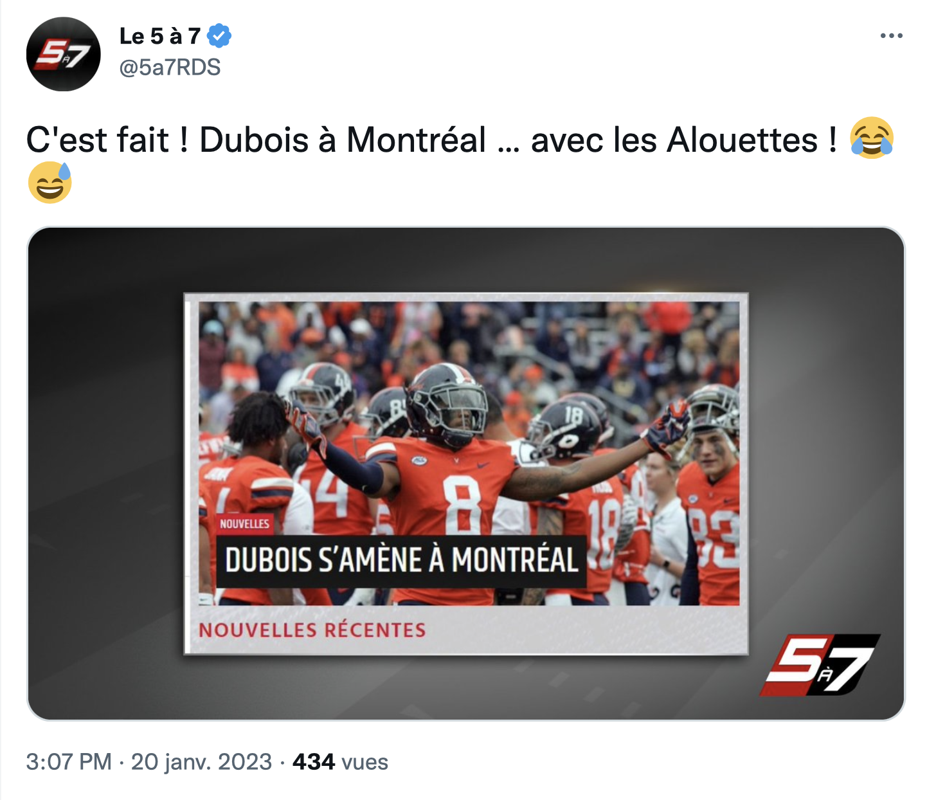 WOW !!! C'est fait ! Dubois à Montréal !!!