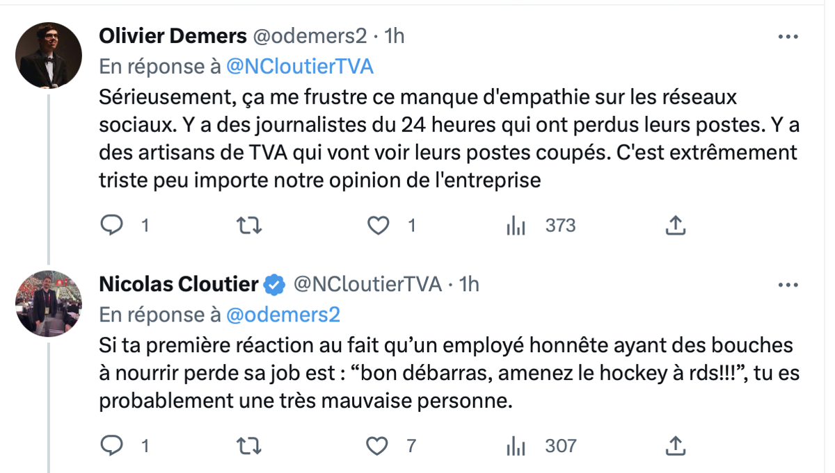 Retour du hockey à RDS: les journalistes de TVA Sports en FURIE sur twitter...