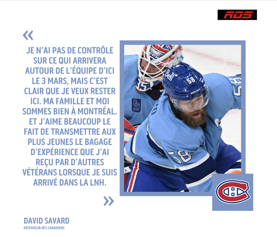 TRANSACTION: David Savard s'adresse DIRECTEMENT à Kent Hughes...