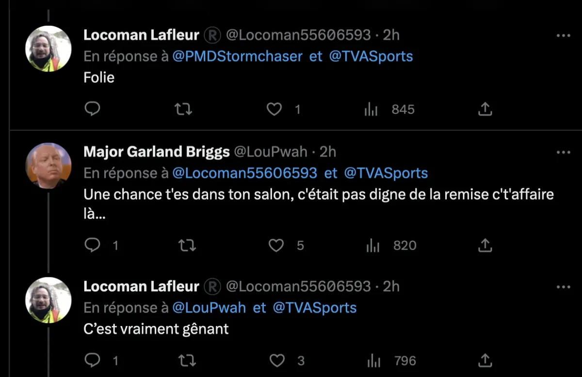 MALAISE à TVA Sports, une publicité de la Voix ENRAGE le public