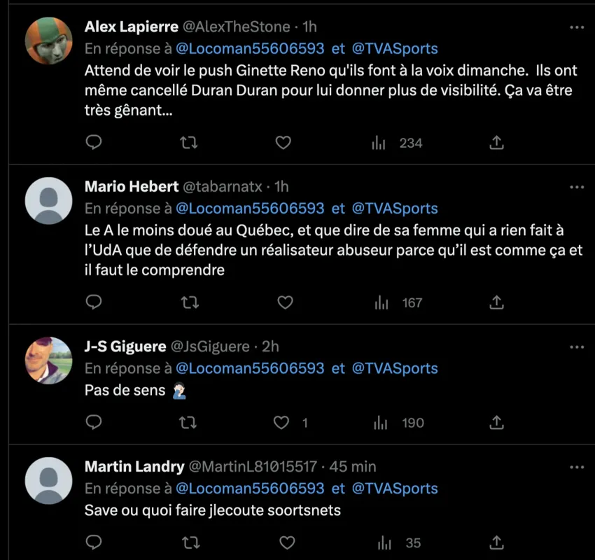 MALAISE à TVA Sports, une publicité de la Voix ENRAGE le public