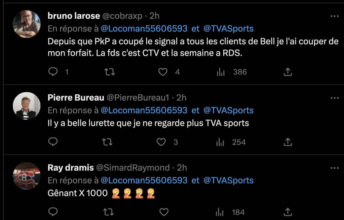 MALAISE à TVA Sports, une publicité de la Voix ENRAGE le public